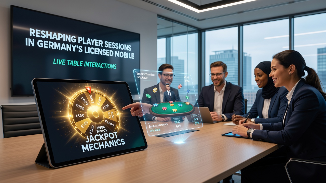 Mobile Ansicht einer Live-Tisch-Session mit integrierten Jackpot-Anzeigen auf einer deutschen lizenzierten Plattform